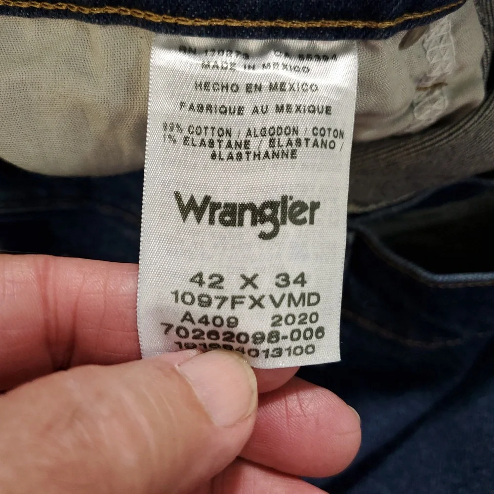 Wrangler Five Star Heritage Relaxed Fit Jeans Men 42x34 Blue Denim 1097FXVMD NEW
